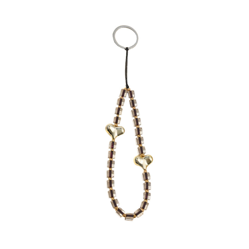Wholesale Resin Square Bead Heart Keychain